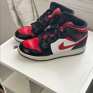 Jordan Kids Black, Red, and White Sneakers